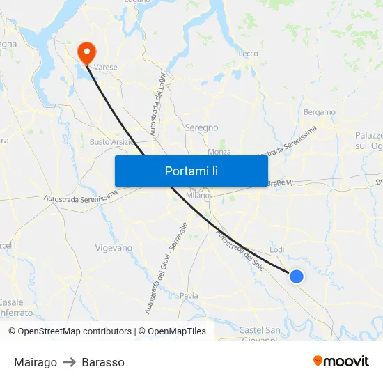 Mairago to Barasso map