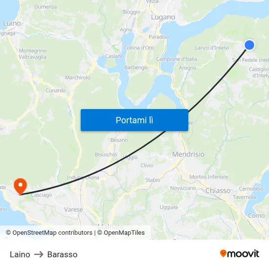 Laino to Barasso map