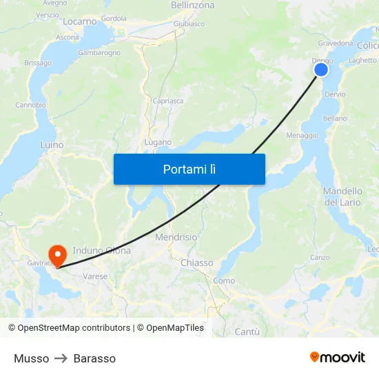 Musso to Barasso map