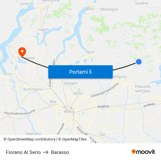Fiorano Al Serio to Barasso map