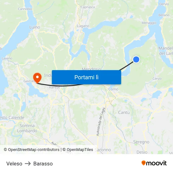 Veleso to Barasso map