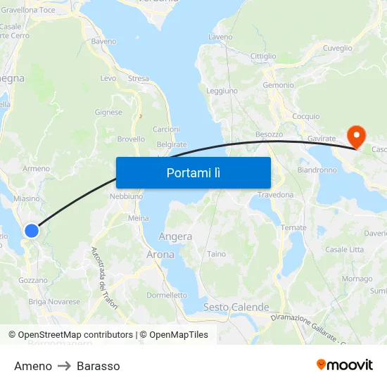 Ameno to Barasso map