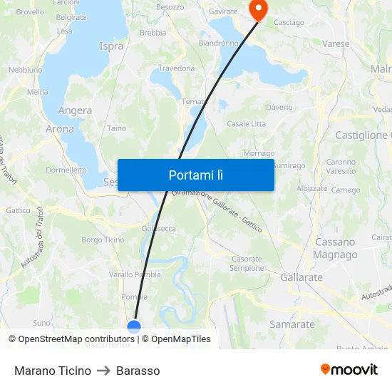 Marano Ticino to Barasso map