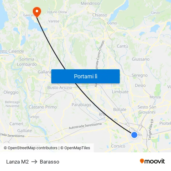 Lanza M2 to Barasso map