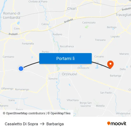 Casaletto Di Sopra to Barbariga map
