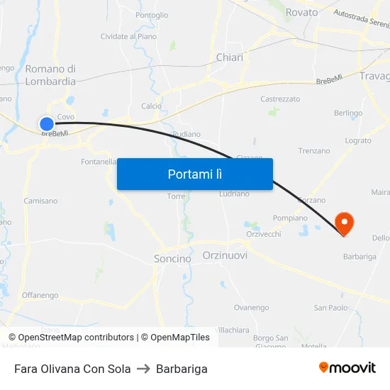Fara Olivana Con Sola to Barbariga map