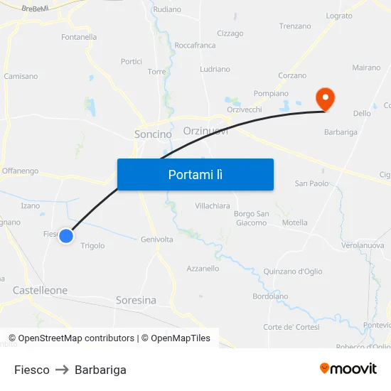Fiesco to Barbariga map