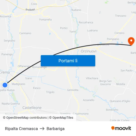 Ripalta Cremasca to Barbariga map
