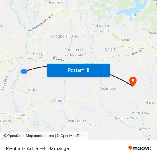 Rivolta D' Adda to Barbariga map