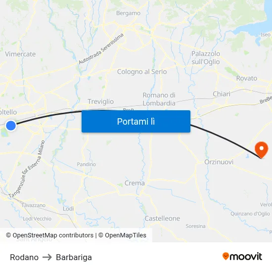 Rodano to Barbariga map