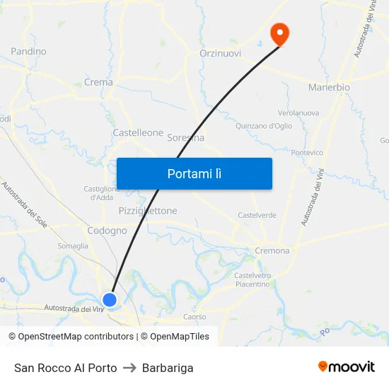 San Rocco Al Porto to Barbariga map