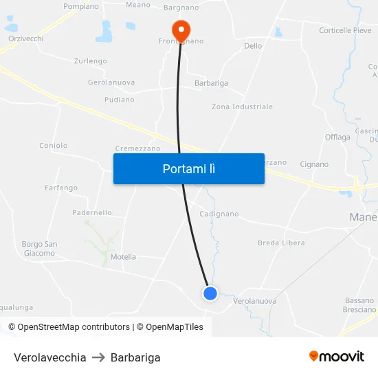 Verolavecchia to Barbariga map