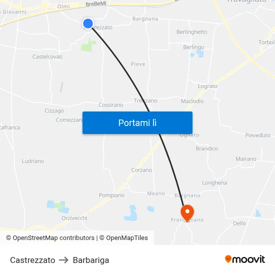 Castrezzato to Barbariga map
