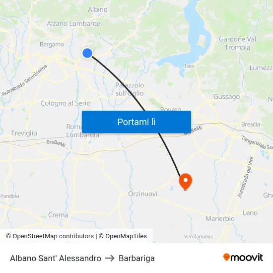 Albano Sant' Alessandro to Barbariga map