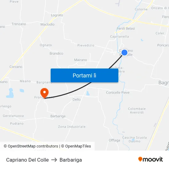 Capriano Del Colle to Barbariga map