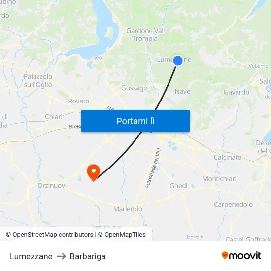 Lumezzane to Barbariga map