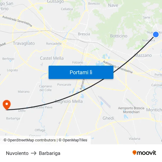 Nuvolento to Barbariga map