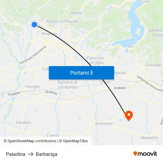 Paladina to Barbariga map