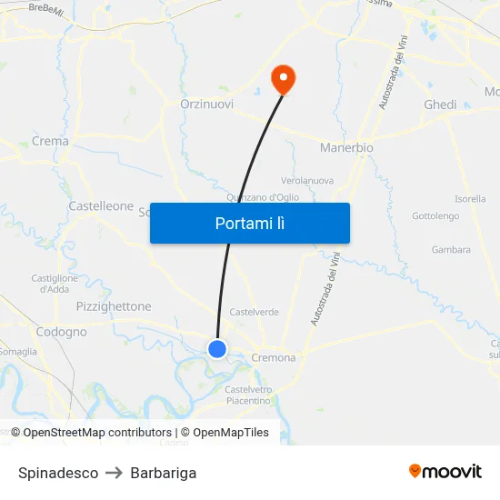 Spinadesco to Barbariga map