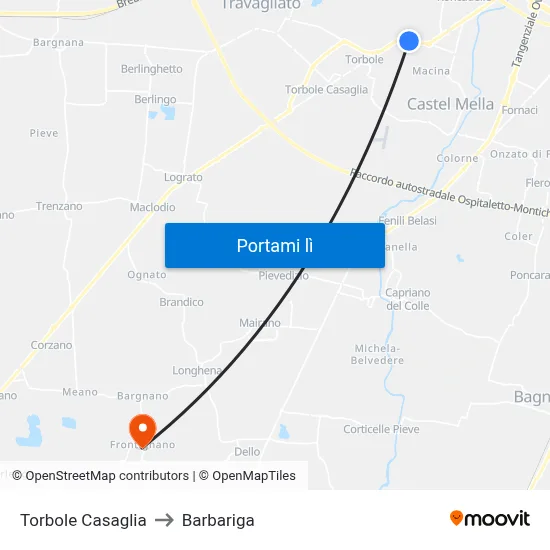 Torbole Casaglia to Barbariga map