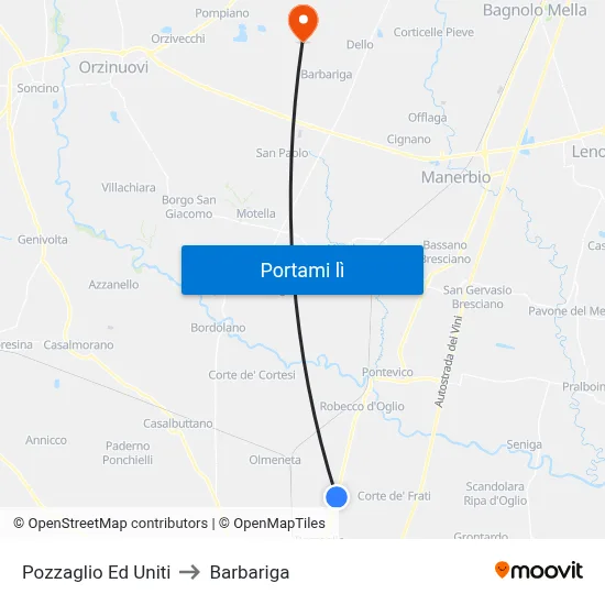Pozzaglio Ed Uniti to Barbariga map