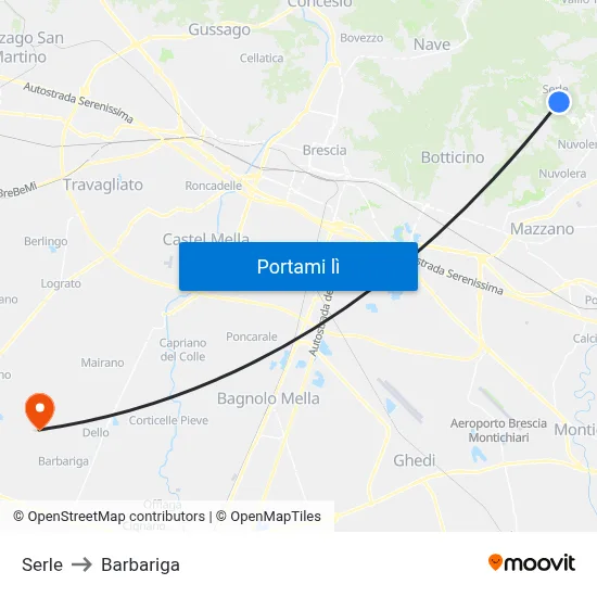 Serle to Barbariga map