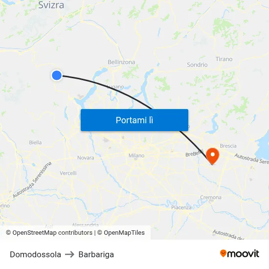 Domodossola to Barbariga map