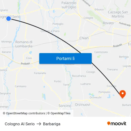 Cologno Al Serio to Barbariga map