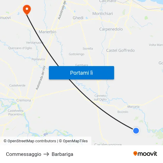 Commessaggio to Barbariga map