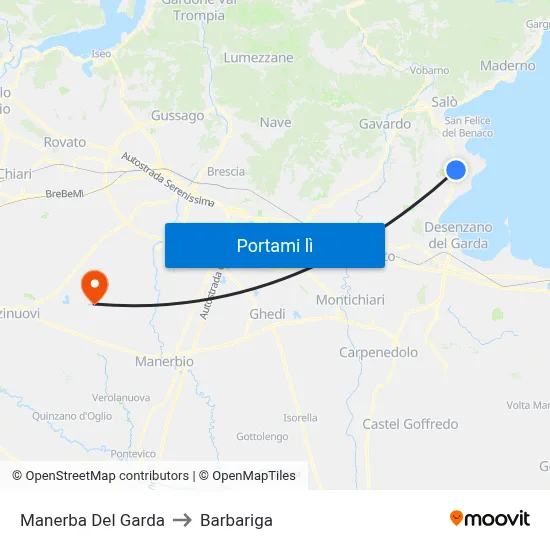 Manerba Del Garda to Barbariga map