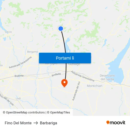 Fino Del Monte to Barbariga map