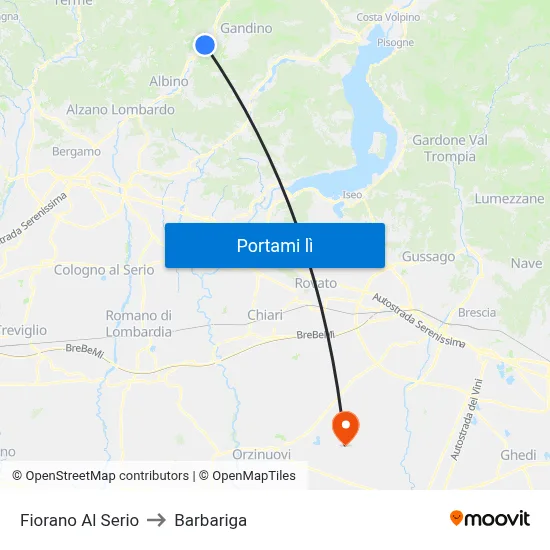Fiorano Al Serio to Barbariga map