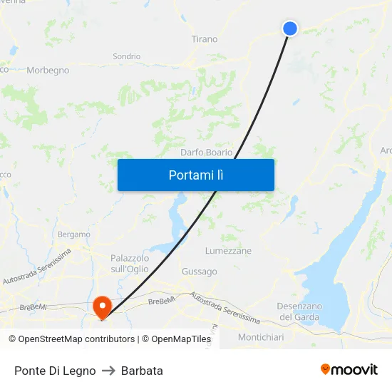 Ponte Di Legno to Barbata map