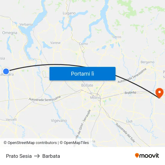 Prato Sesia to Barbata map