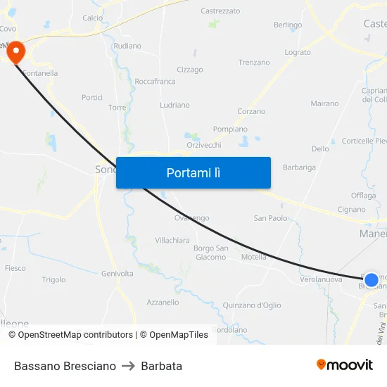 Bassano Bresciano to Barbata map