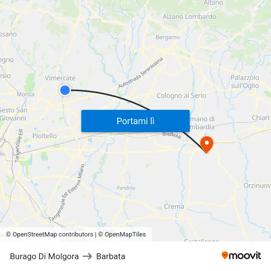 Burago Di Molgora to Barbata map