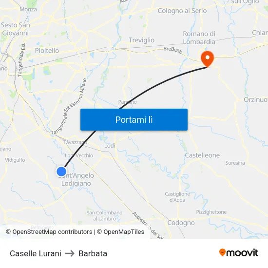 Caselle Lurani to Barbata map