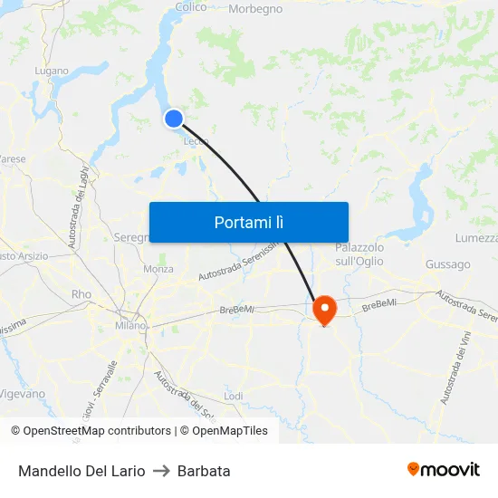 Mandello Del Lario to Barbata map