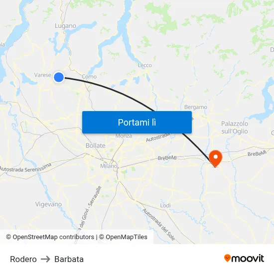 Rodero to Barbata map