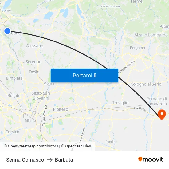 Senna Comasco to Barbata map