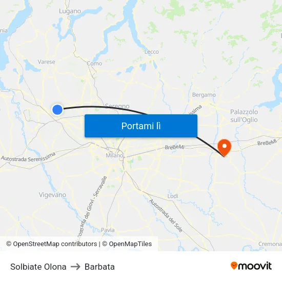 Solbiate Olona to Barbata map
