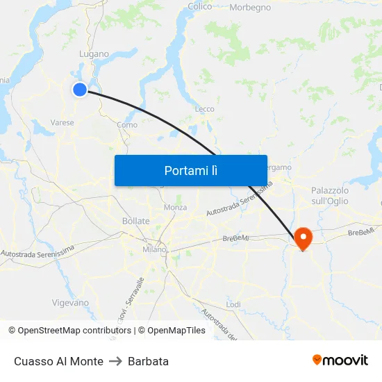 Cuasso Al Monte to Barbata map