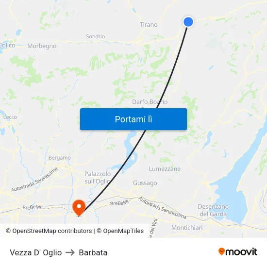 Vezza D' Oglio to Barbata map