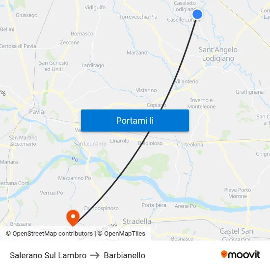 Salerano Sul Lambro to Barbianello map