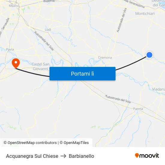 Acquanegra Sul Chiese to Barbianello map