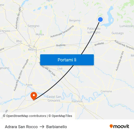 Adrara San Rocco to Barbianello map