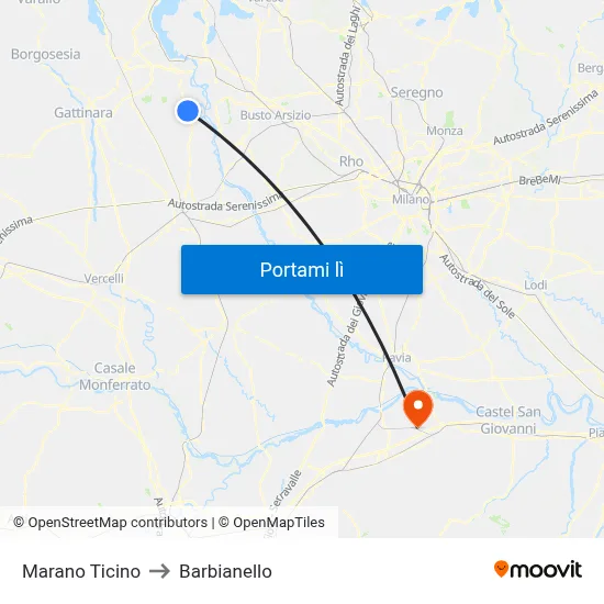 Marano Ticino to Barbianello map