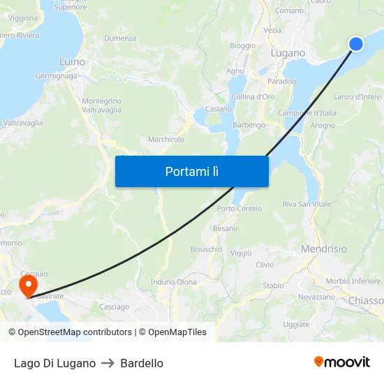 Lago Di Lugano to Bardello map