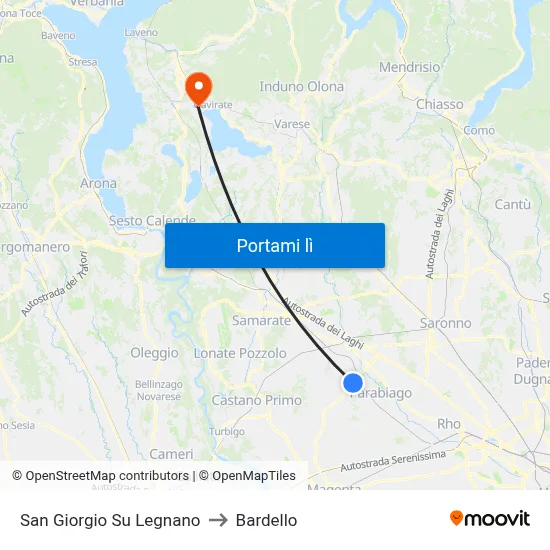 San Giorgio Su Legnano to Bardello map