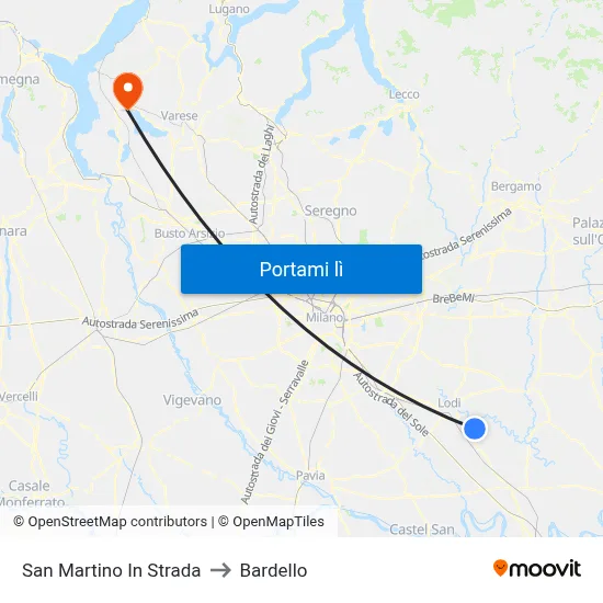 San Martino In Strada to Bardello map